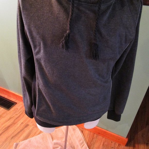 Mens medium Of all Threads Hoodie with Mock turtleneck Black/Gray - Picture 12 of 13